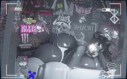 anthro big_breasts big_butt black_body black_hair blep bone breast_squish breasts butt butt_jiggle camera clothing female hair huge_breasts huge_butt huge_hips jiggling lying on_front recording recording_video shaking_butt skull skull_head solo squish teasing thong tongue tongue_out underwear wide_hips jinsang_(artist) scp_foundation scp-1471-a canid canine malo mammal 3d_(artwork) 3d_animation animated digital_media_(artwork) short_playtime sound video