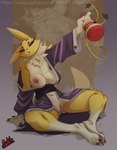 3_toes alcohol anthro areola asian_clothing belly beverage breasts claws clothed clothing container drunk east_asian_clothing eyebrows eyelashes eyes_closed feet female female_anthro finger_claws fingers fluffy fluffy_tail from_front_position fur genitals holding_object japanese japanese_clothing kimono kimono_only mostly_nude navel neck_tuft nipples nude nude_anthro nude_female open_clothing open_kimono open_mouth paws pink_areola pink_nipples presenting pussy seductive simple_background sitting solo spread_legs spreading substance_intoxication tail tan_belly tan_body tan_chest tan_fur text toe_claws toes tuft yellow_body yellow_fur mrwhitebear bandai_namco digimon canid canine digimon_(species) fox mammal renamon 2025 absurd_res digital_media_(artwork) hi_res url