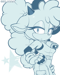 anthro bell bell_collar clothing collar female fingerless_gloves gloves hand_on_hip handwear horn looking_at_viewer solo tail enn_luigi07 idw_publishing sega sonic_the_hedgehog_(comics) sonic_the_hedgehog_(idw) sonic_the_hedgehog_(series) lanolin_the_sheep_(sonic) bovid caprine mammal sheep hi_res