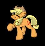 blonde_eyebrows blonde_hair clothing cowboy_hat cutie_mark eyebrows eyelashes female feral green_eyes grin hair hat headgear headwear hooves looking_at_viewer one_eye_closed orange_body quadruped raised_leg simple_background smile solo standing transparent_background unguligrade wink winking_at_viewer synnibear03 friendship_is_magic hasbro my_little_pony applejack_(mlp) earth_pony equid equine horse mammal pony 2022 alpha_channel digital_media_(artwork) hi_res