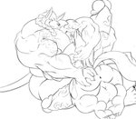 2013 5_fingers 5_toes anthro anus balls big_balls big_muscles big_penis canid canine canis duo embrace erection feet fingers french_braid genitals hair hug huge_balls huge_muscles huge_penis hyper hyper_balls hyper_genitalia hyper_muscles hyper_penis jackal kneeling looking_at_another male male/male mammal monochrome muscular nude penis sachiel_666 sketch smile toes vein veiny_muscles veiny_penis vishal waterwuff wolf
