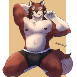 5_fingers anthro biped claws clothed clothing fingers humanoid_hands male muscular muscular_anthro muscular_male muscular_thighs nipples solo topless topless_anthro topless_male underwear underwear_only robinmg_45 echo_(game) echo_(series) echo_project leo_alvarez canid canine canis mammal red_wolf wolf 1:1 2022 absurd_res colored hi_res