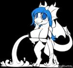 2018 alabaster_(lutnut215) alpha_channel anthro aquatic_dragon big_breasts blue_hair blush bodily_fluids breasts clothing digital_media_(artwork) dragon dusttrichous excessive_lactation female hair huge_breasts hyper hyper_breasts lactating lactating_through_clothing looking_at_viewer marine milk mythological_creature mythological_scalie mythology non-mammal_breasts projectile_lactation scalie smile solo swimwear tail wet wet_clothing wings