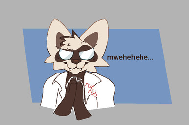 anthro black_text brown_body brown_fur brown_inner_ear brown_nose clothed clothing coat evil_laugh eyebrows eyewear fangs fur glasses head_tuft lab_coat male opaque_glasses raised_eyebrows red_text round_glasses rubbing_hands smile smirk solo teeth text topwear tuft wearing_glasses white_body white_fur dyyrlysh tuko_(tukoferret) domestic_ferret mammal mustelid musteline true_musteline weasel 2025 aliasing aseprite_(artwork) digital_drawing_(artwork) digital_media_(artwork) english_text flat_colors hi_res