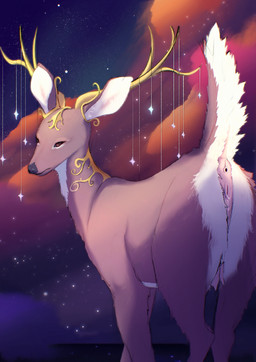 anatomically_correct animal_genitalia animal_vulva anus bodily_fluids brown_body brown_fur butt cervine_anus cervine_genitalia cervine_vulva ear_tuft female feral fur genital_fluids genitals gold_(metal) gold_jewelry jewelry looking_at_viewer multicolored_body multicolored_fur nebula pink_anus presenting presenting_anus presenting_hindquarters quadruped raised_tail rear_view solo space star tail teats tuft two_tone_body two_tone_fur vaginal_fluids vulva white_body white_fur barn-owl_(artist) deer mammal absurd_res chromatic_aberration digital_media_(artwork) hi_res trans_(lore) trans_man_(lore)