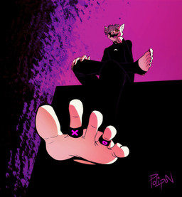 5_toes anthro barefoot black_clothing bottomwear clothed clothing collar colored_nails colored_toenails digit_ring feet fingers foot_fetish foot_focus footwear fur hair humanoid_feet jewelry looking_at_viewer low-angle_view male nails open_mouth pants plantigrade red_eyes ring ring_(jewelry) sharp_teeth simple_background sitting smile socks soles solo stirrup_legwear teeth toe_ring toenails toes white_body yellow_eyes polipon canid canine canis domestic_cat felid feline felis mammal hi_res