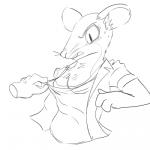 ambiguous_gender anthro bra breasts cleavage clothed clothing disembodied_hand duo female female/ambiguous shirt solo_focus topwear underwear whiskers unknown_artist bojack_horseman netflix mia_mckibben mammal mouse murid murine rodent 1:1 low_res monochrome sketch