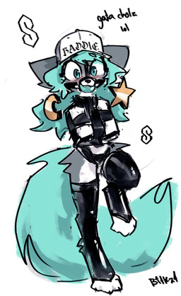 anthro ball_gag baseball_cap bdsm big_tail blush blushing_at_viewer bondage bound clothed clothing ear_piercing ear_ring female fur gag gagged grey_body grey_fur hair hat headgear headwear latex latex_clothing latex_legwear latex_stockings legwear long_hair multicolored_body multicolored_fur on_one_leg piercing restraints ring_piercing simple_background solo standing stockings straitjacket tail teal_ball_gag teal_eyes teal_gag teal_hair teal_tail text thigh_highs white_background white_body white_fur bitkat cool_s domestic_cat felid feline felis mammal english_text spanish_text