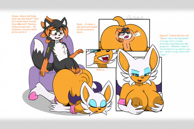 anthro black_body black_fur blue_eyes blush boots breasts brown_eyes butt clothing cute_fangs dialogue duo fangs female footwear fur gender_transformation genitals gloves hand_on_breast handwear male mtf_transformation narrowed_eyes nude shoes simple_background skinsuit species_transformation suiting tan_body tan_skin teeth text tight_clothing transformation vulva white_background white_body white_boots white_clothing white_footwear white_fur white_gloves white_handwear fox0808 sega sonic_the_hedgehog_(series) fan_character rouge_the_bat bat canid canine fox mammal 2024 colored english_text hi_res