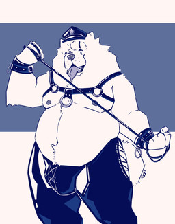 anthro belly big_belly bulge clothing eyes_closed front_view harness legwear male moobs navel obese obese_anthro obese_male open_mouth overweight overweight_anthro overweight_male simple_background solo standing tongue tongue_out chocolateandmilk bear mammal 2021 dated hi_res monochrome portrait signature three-quarter_portrait