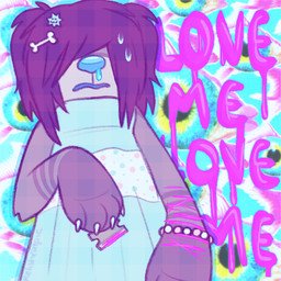 anthro blade blood blue_nose bodily_fluids bright_colors candy_gore claws clothing colored_blood cutting dress female fur gore hair nervous pattern_background paws pink_blood purple_body purple_fur purple_hair razor runny_nose scar self-harm self-harm_scars simple_background snot solo sparklefur sweat sweatdrop text tools unusual_blood unusual_bodily_fluids wounded yandere young relishcatpie canid canine canis domestic_dog mammal toy_dog 1:1