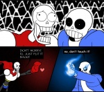 animated_skeleton bone clothing comic dialogue duo english_text glowing glowing_eyes hoodie male not_furry papyrus_(undertale) sane-soldier_(artist) sans_(undertale) scarf skeleton text topwear undead undertale undertale_(series)