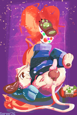 animal_genitalia animal_penis anthro anus balls butt canine_genitalia canine_penis clothed clothing clothing_lift erection genitals knot knotted_penis male partially_clothed paws penis presenting presenting_anus presenting_balls presenting_hindquarters presenting_penis solo soren_dracanis nintendo pokemon soren_(soren_dracanis) generation_2_pokemon pokemon_(species) smeargle absurd_res hi_res