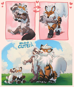 anthro blush cloud dog_toy duo eyewear feral glasses grass male male/male plant plushie plushie_in_mouth adelar_elric nintendo pokemon cooper_mordaut fricker arcanine domestic_ferret generation_1_pokemon mammal mustelid musteline pokemon_(species) true_musteline weasel absurd_res hi_res