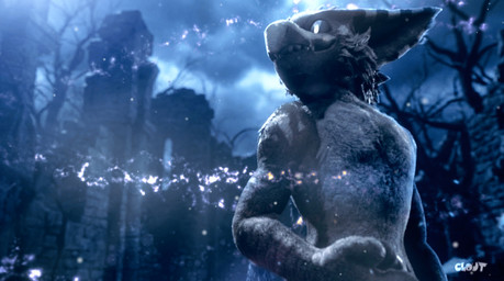 anthro black_body black_eyes black_fur detailed_background detailed_fur fur looking_away male nude particles photorealism plant realistic solo tree cloutboixd capcom monster_hunter villince flying_wyvern nargacuga 3d_(artwork) blender_(artwork) detailed digital_media_(artwork) hi_res