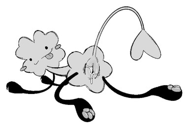 clover_(plant) female genitals humanoid_genitalia humanoid_vulva looking_at_viewer paws plant simple_background solo tail tongue tongue_out vulva white_background clockstops3am conditional_dnp object_shows fan_character animate_inanimate greyscale hi_res monochrome