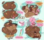 anthro balls big_balls big_butt big_penis bodily_fluids brown_body butt duo genitals hairy hand_on_moob huge_balls huge_penis hyper hyper_balls hyper_genitalia hyper_penis lactating male male_lactation penis pink_body size_difference slightly_chubby slightly_chubby_male smacking_ass smaller_male text lotolotl loto_(lotolotl) amphibian axolotl marine mole_salamander salamander comic hi_res father_(lore) father_and_child_(lore) father_and_son_(lore) parent_(lore) parent_and_child_(lore) parent_and_son_(lore) son_(lore)