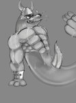 anthro bodily_fluids fake_horns genitals male penis simple_background smile smiley_face solo sweat sweatdrop sweaty_genitalia vein veiny_penis lil_gardon donkey_kong_(series) donkey_kong_country_tropical_freeze nintendo pompy_the_presumptuous snowmads mammal marine pinniped sea_lion greyscale hi_res monochrome