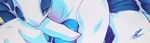 blue_body blue_eyes blue_skin blush blush_lines breasts eyelashes female one_eye_closed solo white_body white_skin 025aki nintendo pokemon generation_2_pokemon humanoid legendary_pokemon lugia pokemon_(species) 2024 absurd_res dated hi_res signature