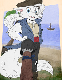 amputated amputee disability dominant dominant_male first_person_view male missing_arm missing_leg pegleg pirate prosthetic prosthetic_leg prosthetic_limb mrpandragon kei_laule arctic_fox canid canine fox mammal true_fox absurd_res hi_res