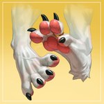 4_toes anthro barefoot claws digit_ring digitigrade feet foot_focus foot_shot jewelry pawpads paws pink_pawpads ring soles solo toe_claws toe_ring toes ewademar 1:1 absurd_res hi_res