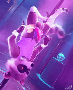 animal_genitalia animal_penis anthro balls bodily_fluids bow_tie brown_body brown_fur canine_genitalia canine_penis clothing dancing dripping erection feet fingers footwear fur genital_fluids genitals knot leaking_precum male mismatched_animal_penis mismatched_genitalia mismatched_penis money nude open_mouth penis pole pole_dancing precum precum_drip socks solo stirrup_socks stripper stripper_pole tail teeth toes topwear underwear upside_down sidekick guardians_of_the_galaxy marvel rocket_raccoon mammal procyonid raccoon digital_media_(artwork) hi_res