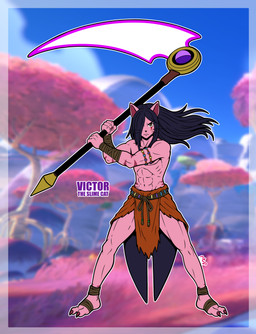 2_tails 2_toes 4_fingers accessory alternate_universe anthro arm_markings bangs bare_chest biped black_outline black_tail blade blurred_background border bottomwear claws clothed clothing collarbone dark_hair facial_markings feet finger_claws fingers forearms glistening glistening_eyes goo_hair hair hair_over_eye head_markings holding_object holding_weapon humanoid_feet humanoid_hands jewelry kemono leg_markings leg_wraps light_body light_chest loincloth long_bangs long_hair male markings melee_weapon monotone_body monotone_chest monotone_hair multi_tail muscular muscular_male navel nipples outline philtrum pink_body pink_chest pink_claws pink_markings plantigrade pointy_ears polearm prick_ears pseudo_hair scythe serious_face short_snout shoulder_blades snout solo straight_bangs straight_hair striped_markings stripes swept_bangs tail text toes tribal tribal_markings tribal_outfit unusual_anatomy unusual_tail warrior weapon whiskers white_border white_outline wrapped_arms wraps conditional_dnp rachelfictionkin slime_rancher fan_character victor_the_slime_cat_(rachelfictionkin) domestic_cat felid feline felis goo_creature largo_slime mammal pink_slime_(slime_rancher) slime_(slime_rancher) tabby_cat tabby_slime 2025 absurd_res colored colored_line_art digital_drawing_(artwork) digital_media_(artwork) english_text hi_res