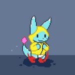 blue_body blue_fur clothing coat fur gem puddle raincoat solo tail tail_gem topwear adevio conditional_dnp mythology dragon mythological_creature mythological_scalie scalie 1:1 animated digital_media_(artwork) pixel_(artwork) short_playtime