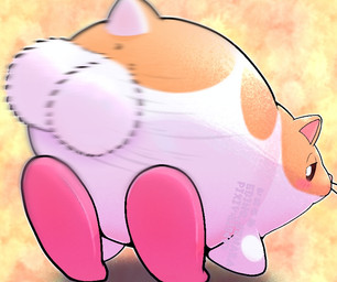 abstract_background anus ass_up balls bedroom_eyes big_balls biped bipedal_feral blush blush_lines blush_stickers brown_eyes butt feral fur genitals looking_at_viewer looking_back looking_back_at_viewer male male_feral motion_blur multicolored_body multicolored_fur narrowed_eyes orange_body orange_fur presenting presenting_anus presenting_balls presenting_hindquarters pupils rear_view scut_tail seductive semi-anthro shaking_balls shaking_butt short_tail simple_background snout solo tail text two_tone_body two_tone_fur whiskers white_balls white_body white_fur white_pupils yellow_background ebino_senaka kirby's_dream_land_2 kirby_(series) nintendo rick_(kirby) cricetid hamster mammal rodent 2025 artist_name digital_drawing_(artwork) digital_media_(artwork) english_description full-length_portrait portrait three-quarter_portrait watermark
