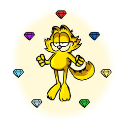 animal_ears anthro aura blue_gem chaos_emerald cheek_tuft clenched_hands emerald_(gem) facial_tuft floating floating_object floating_objects fluffy fluffy_tail fur fur_markings gem green_gem levitating levitating_object levitation looking_away male markings narrowed_eyes pink_nose purple_gem red_gem simple_background smile smug smug_face solo striped_body striped_fur striped_markings striped_tail stripes super_form tail tail_markings teal_gem tuft white_background white_gem yellow_aura yellow_body yellow_fur yellow_gem tsunamicorw garfield_(series) nickelodeon sega sonic_the_hedgehog_(series) sony_corporation sony_interactive_entertainment sony_pictures garfield_the_cat domestic_cat felid feline felis mammal tabby_cat 2018 crossover full-length_portrait portrait