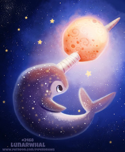 black_eyes floating humor male moon night pun sky solo stab star teeth tusks visual_pun piper_thibodeau aquatic cetacean mammal monodontid narwhal toothed_whale digital_media_(artwork) digital_painting_(artwork) painting_(artwork)