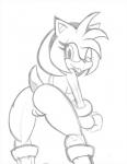 amy_rose anthro anus big_butt big_eyes breasts butt eulipotyphlan female genitals hedgehog hi_res looking_back mammal monochrome nude one_eye_closed presenting presenting_hindquarters pussy sega side_boob simple_background sketch solo sonic_the_hedgehog_(series) tongue tongue_out toony twindrills white_background wink