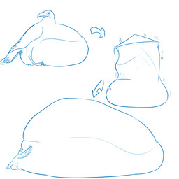 ambiguous_gender beak belly belly_on_ground big_belly digestion directional_arrow feral huge_belly hyper hyper_belly obese obese_feral object_vore overweight overweight_feral sequential_arrow solo vore weight_gain wings kritko accipitrid accipitriform avian bird 1:1 2022 hi_res sequence sketch