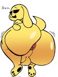 anthro anus balls big_butt big_ears big_pubes black_nose butt genitals glistening glistening_butt hand_on_butt huge_butt looking_at_viewer looking_back male nude nude_anthro nude_male open_mouth presenting presenting_anus presenting_hindquarters pubes rear_view smile smiling_at_viewer solo teasing_with_butt wide_hips yellow_body lucaslora chikn_nuggit chikn_nuggit_(chikn_nuggit) canid canine canis domestic_dog mammal digital_drawing_(artwork) digital_media_(artwork) hi_res