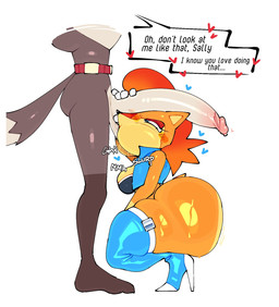 anthro ball_suck big_breasts big_butt big_penis blue_clothing blue_latex blue_topwear blue_vest blush boots bottomless bottomless_anthro bottomless_female breasts brown_body brown_fur bubble_butt butt cheek_bulge clothed clothing crouching duo female footwear fur genitals gloves grey_body grey_fur hair handwear heart_symbol high_heeled_boots high_heels huge_butt huge_penis humanoid_genitalia humanoid_penis latex latex_boots latex_clothing latex_footwear latex_legwear latex_thigh_boots latex_thigh_highs legwear male male/female multicolored_body multicolored_clothing multicolored_fur multicolored_legwear multicolored_thigh_boots multicolored_thigh_highs oral orange_hair penis sex shoes speech_bubble sucking tail text thigh_boots thigh_highs topwear two_tone_body two_tone_clothing two_tone_fur two_tone_legwear two_tone_thigh_boots two_tone_thigh_highs vest white_body white_clothing white_fur white_gloves white_handwear kaizocns sega sonic_the_hedgehog_(series) kaizo_(character) sally_acorn canid canine chipmunk fox ground_squirrel mammal rodent sciurid 2026 english_text hi_res