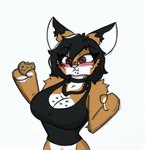 anthro big_breasts blush breasts choker cleavage clothed clothing cookie female food jewelry necklace shirt small_waist solo tank_top topwear pace-maker fan_character maxine_boulevard