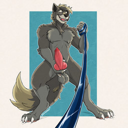 animal_genitalia animal_penis anthro balls brown_body brown_fur canine_genitalia canine_penis claws dominant erection fur genitals hair knot knotted_penis leash leash_pull looking_at_viewer male open_mouth paws penile penis penis_grab sheath simple_background smile solo tail teeth toe_claws tongue conditional_dnp electroporn rouven_(naughtyrouven) canid canine canis mammal wolf 1:1 digital_media_(artwork) hi_res