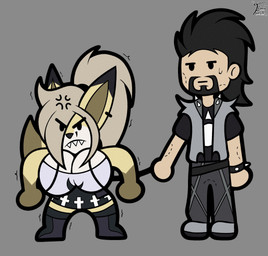 alternative_fashion angry anthro big_breasts bite_mark breasts clothed clothing duo female fur goth hair huge_breasts human_on_anthro interspecies male male/female moody ponytail punk simple_background tail teeth thick_thighs fennyfen_1 fay_(fennyfen_1) fenny_(fennyfen_1) canid canine fennec_fox fox human mammal true_fox digital_media_(artwork) hi_res