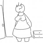 anon clothed clothing comic female human mammal monochrome not_furry slightly_chubby solo the_weaver toybox_pals