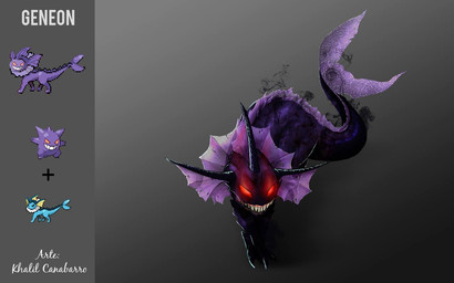 ambiguous_gender feral fusion pokemon_fusion smile solo tail chronokhalil fakemon nintendo pokemon canid canine eeveelution generation_1_pokemon gengar ghost mammal pokemon_(species) spirit vaporeon 16:10 2013 widescreen