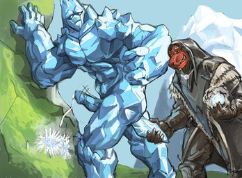 anal anal_penetration anthro bodily_fluids clothed clothed/nude clothed_male clothing cum duo erection fully_clothed genital_fluids genitals grin hood humanoid_on_anthro ice improvised_dildo improvised_sex_toy larger_male larger_sub magic_user male male/male male_penetrated male_penetrating male_penetrating_male mountain muscular nude outside penetration penis sex sex_toy size_difference sky small_top_big_bottom smaller_male smile toying_partner berububs bethesda_game_studios microsoft skyrim the_elder_scrolls argonian atronach elemental_creature elemental_humanoid frost_atronach humanoid ice_creature ice_humanoid mineral_fauna mineral_humanoid scalie