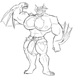 5_fingers 5_toes anthro ball_tuft balls barazoku bat_wings belt belt_buckle big_balls big_chest big_ears big_muscles big_pecs big_penis body_hair bottomwear broad_shoulders buckle chest_hair claws clothed clothing empty_eyes exposed fangs feet fingers flaccid flexing flexing_bicep front_view genitals grin hat headgear headwear huge_balls huge_muscles huge_pecs humanoid_genitalia humanoid_penis hyper hyper_muscles hyper_pecs ineffective_clothing looking_at_viewer male membrane_(anatomy) membranous_wings muscular muscular_male nipples partially_clothed pecs penis pubes sharp_teeth shorts simple_background smile solo standing teeth toe_claws toes top_heavy torn_bottomwear torn_clothing torn_shorts tuft vein veiny_muscles veiny_penis wardrobe_malfunction white_background winged_arms wings sophymn team_fortress_2 valve valve_corporation saxton_hale bat mammal werecreature 2025 black_and_white digital_drawing_(artwork) digital_media_(artwork) guide_lines monochrome sketch