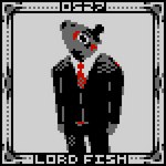 16-bit 1:1 animal_head black_background border clothed clothed_humanoid clothed_male clothing digital_media_(artwork) english_text for_a_head gold_barb grey_background grey_border grey_text hat headgear headwear humanoid khjappe male necktie number partially_colored pixel_(artwork) restricted_palette scp-527 scp_foundation simple_background solo suit text top_hat