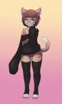 anthro clothed clothing female hair kemono simple_background smile solo sadleen mintswish coffee_(mintswish) domestic_cat felid feline felis mammal 2019 3:5 absurd_res digital_media_(artwork) hi_res