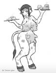 armpit_hair big_breasts body_hair breasts breasts_and_teats female fur hooves horn looking_at_viewer nipples open_mouth quad_nipples smile solo spots tail teats udder_breasts udders vein veiny_breasts waiter what demon-man legends_of_belial animal_humanoid bovid bovid_humanoid bovine bovine_humanoid cattle_humanoid horned_humanoid humanoid mammal mammal_humanoid tailed_humanoid