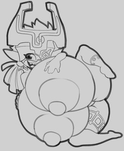 areola big_areola big_breasts big_butt big_nipples breasts butt eyelashes female fused_shadow hair huge_areola huge_breasts huge_nipples humanoid_pointy_ears hyper hyper_breasts nipples pointy_ears puffy_areola puffy_nipples sharp_teeth solo teeth angstrom nintendo the_legend_of_zelda twilight_princess midna imp twili 2026 digital_media_(artwork) greyscale hi_res monochrome