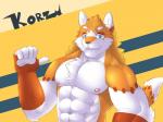 abs anthro barazoku male muscular muscular_anthro muscular_male pecs solo sharparadise canid canine fox mammal 4:3