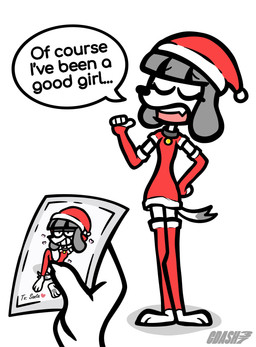 4_fingers ambiguous_gender anthro armwear bangs black_collar black_text breasts christmas_clothing christmas_headwear claws clothed clothed_anthro clothed_female clothing collar collar_tag convenient_censorship dialogue disembodied_hand dress duo eyebrow_through_hair eyebrows eyelashes eyes_closed faceless_ambiguous faceless_anthro faceless_character fangs female female_anthro female_focus finger_claws fingers floppy_ears fur gesture grey_body grey_fur grey_hair hair hand_gesture hand_on_hip hand_on_own_hip hands_behind_head hat headgear headwear heart_symbol hearts_around_head holding_photo holidays legwear multicolored_armwear multicolored_body multicolored_clothing multicolored_dress multicolored_fur multicolored_legwear open_mouth photo pink_tongue pointing pointing_at_self red_armwear red_clothing red_dress red_hat red_headwear red_legwear ruined_reputation santa_hat sitting small_breasts snout solo_focus spread_legs spreading tail talking_to_another teeth text tongue translucent translucent_hair two_tone_armwear two_tone_body two_tone_clothing two_tone_dress two_tone_fur two_tone_hat two_tone_legwear white_armwear white_body white_clothing white_dress white_fur white_hat white_headwear white_legwear c.dash37 christmas fifi_(somemf) canid canine canis domestic_dog mammal poodle 2025 absurd_res artist_name english_text hi_res