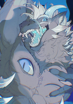 5_fingers anthro arm_spikes blue_background blue_eyes blue_horn blue_tongue brown_body brown_fur chest_eye chest_spike claws eyebrows facial_spikes fangs finger_claws fingers fur gesture gums hair hand_behind_head hand_behind_own_head hand_gesture head_horn horn long_tongue looking_aside looking_at_viewer male nude_anthro nude_male one_eye_closed open_mouth open_smile pupils ringed_iris simple_background slit_pupils smile solo spikes spikes_(anatomy) tapering_tongue teeth tongue tongue_on_face unusual_anatomy unusual_eye_placement v_sign white_eyebrows white_hair white_sclera wink winking_at_viewer chiayeeee mythology dragon furred_dragon furred_scalie mythological_creature mythological_scalie scalie 2024 chromatic_aberration digital_drawing_(artwork) digital_media_(artwork) half-length_portrait portrait