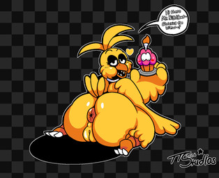 anthro anus beak big_breasts big_butt blush breasts butt clothing feathered_wings feathers female fur genitals hair huge_butt looking_at_butt looking_at_viewer machine nude plump_labia puffy_anus seductive simple_background solo tail teeth text vulva wings yellow_body tuffthecat five_nights_at_freddy's five_nights_at_frickbear's five_nights_at_frickbear's_(series) five_nights_at_frickbear's_3 scottgames chica_(fnaf) chica_(frickbear's) classic_chica_(fnaf) cupcake_(fnaf) frickbears_classic_chica animatronic avian bird chicken galliform phasianid robot 2026 digital_media_(artwork) english_text
